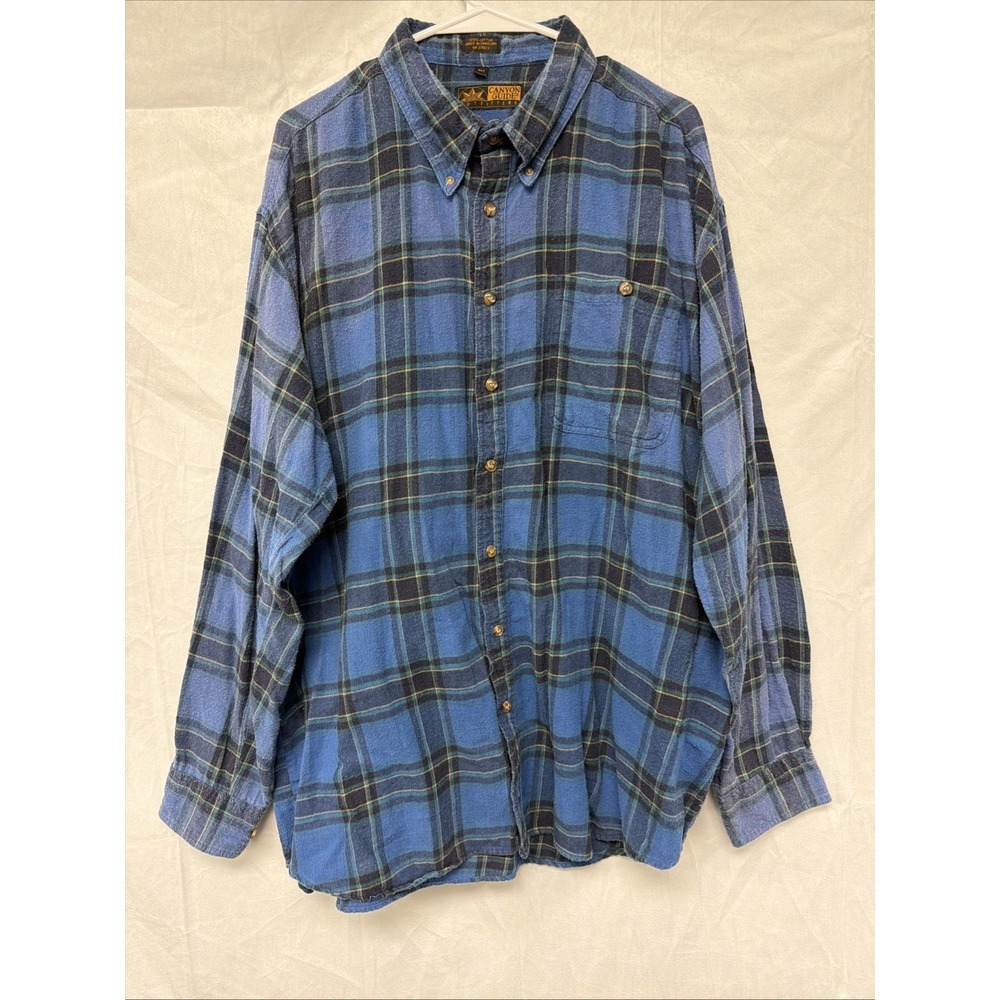 Canyon Guide Outfitters Blue Long Sleeve Flannel Shirts Men's Size 2XT